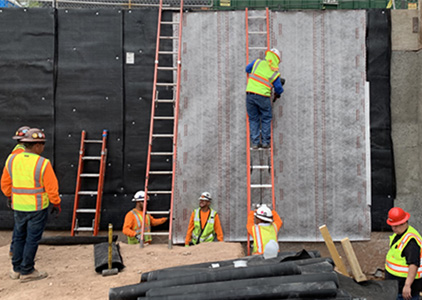 jobsite vertical application of TREMproof Amphibia